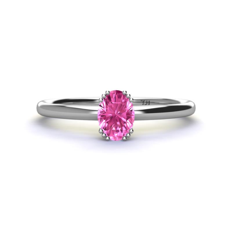 Orla Oval Cut Pink Sapphire Solitaire Engagement Ring 