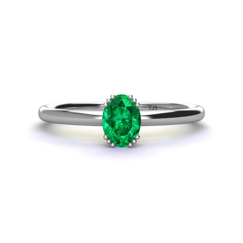 Orla Oval Cut Emerald Solitaire Engagement Ring 
