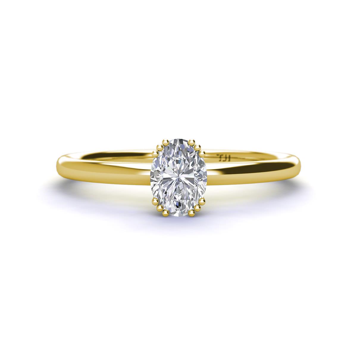Orla Oval Cut White Sapphire Solitaire Engagement Ring 