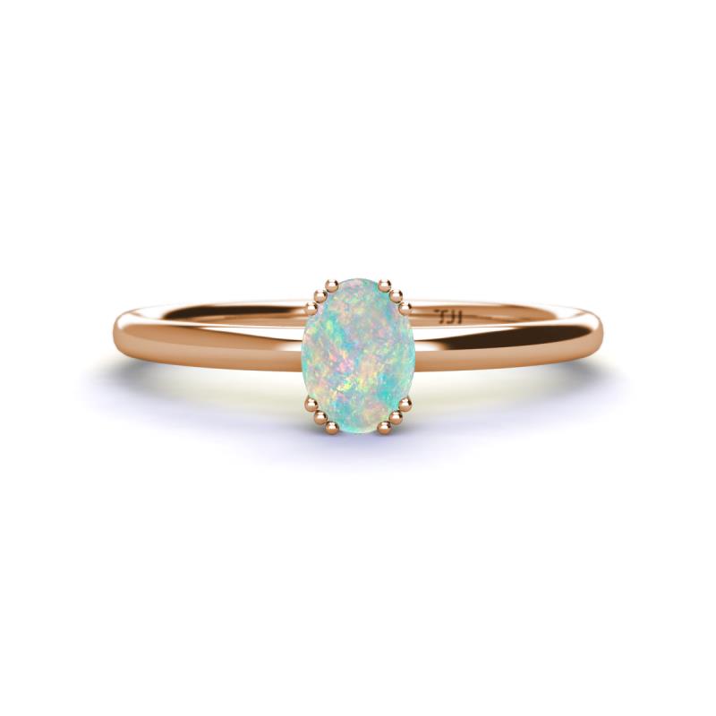 Orla Oval Cut Opal Solitaire Engagement Ring 