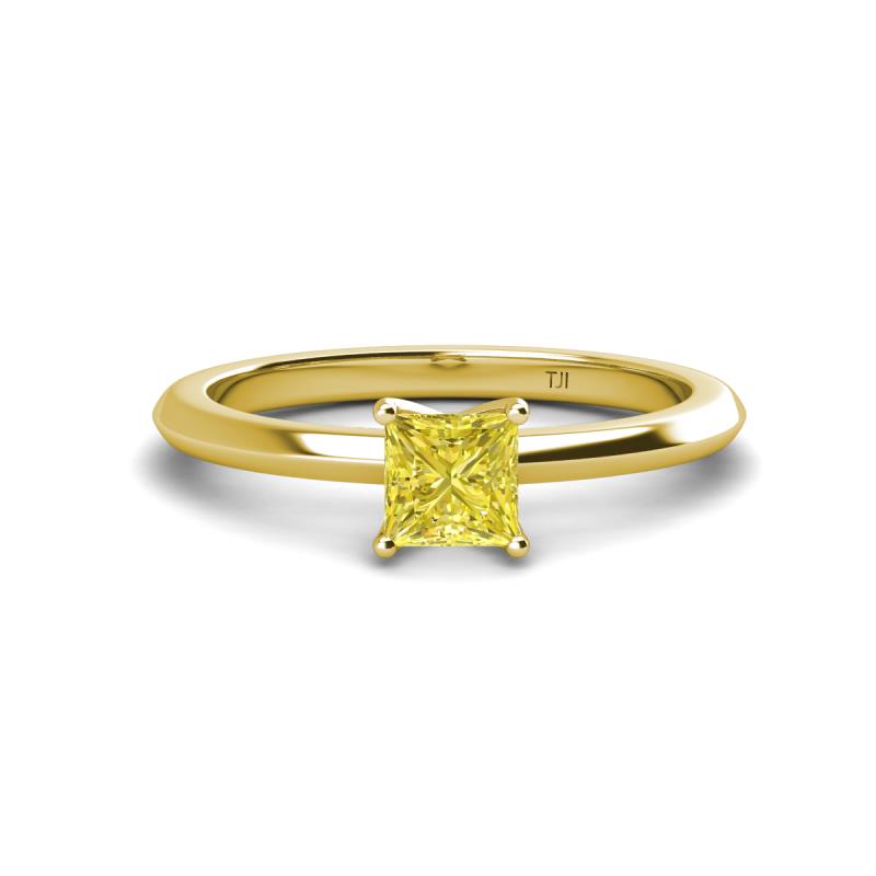 Zelda Princess Cut 5.5mm Yellow Diamond Solitaire Engagement Ring 