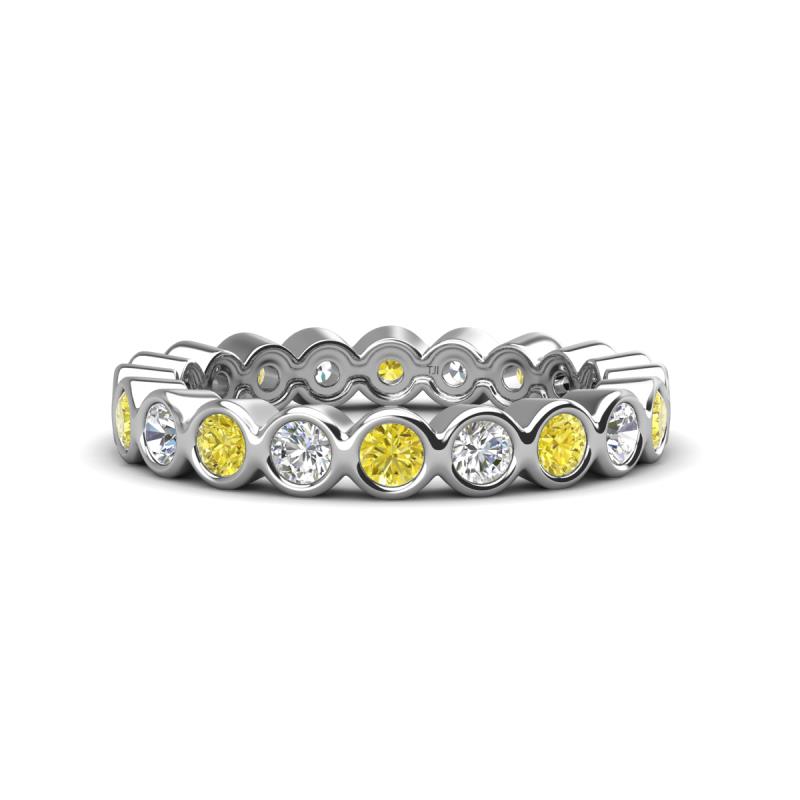 Zhuri 2.70 mm Yellow Diamond and White Lab Grown Diamond Eternity Band 