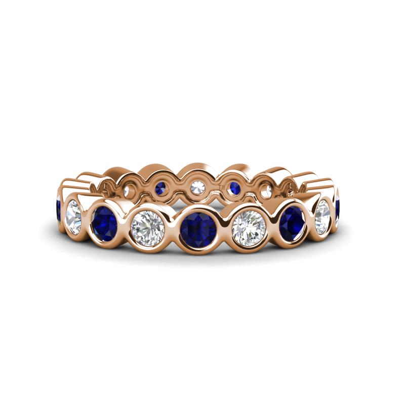 Zhuri 3.00 mm Blue Sapphire and Diamond Eternity Band 
