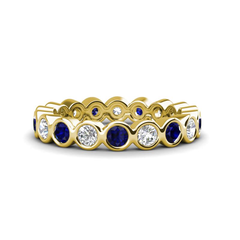 Zhuri 3.00 mm Blue Sapphire and Lab Grown Diamond Eternity Band 