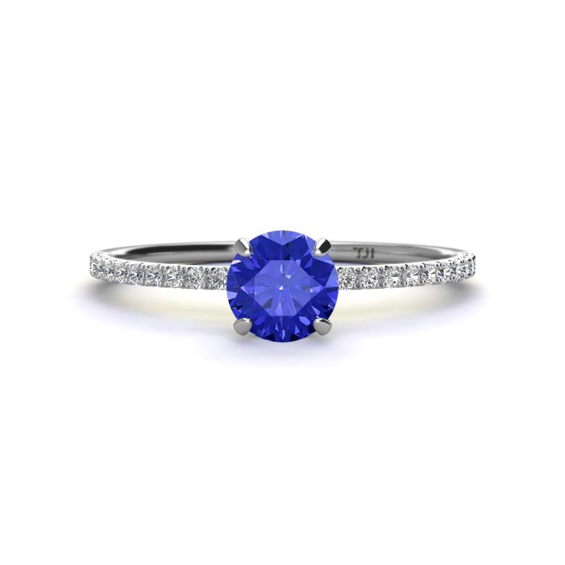 Hannah 6.50 mm Classic Round Tanzanite and Diamond Engagement Ring 