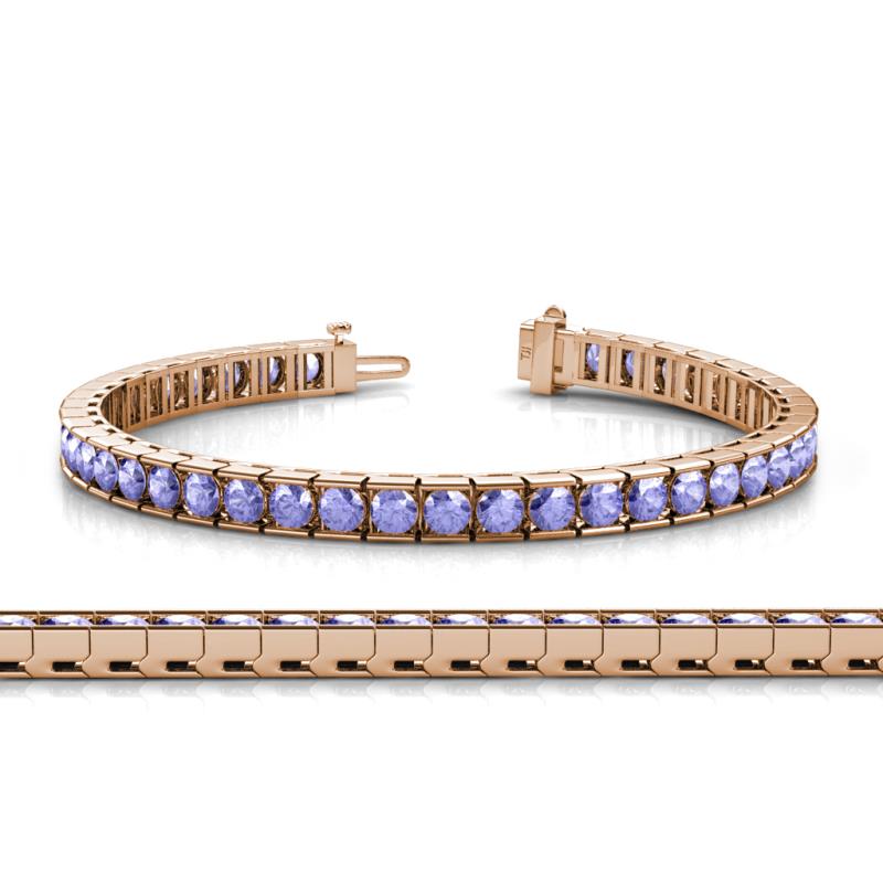 Abril 3.80 mm Round Tanzanite Eternity Tennis Bracelet 