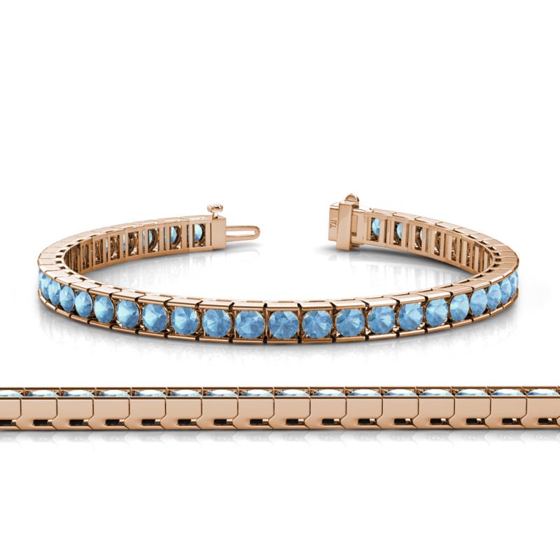Abril 3.80 mm Round Blue Topaz Eternity Tennis Bracelet 
