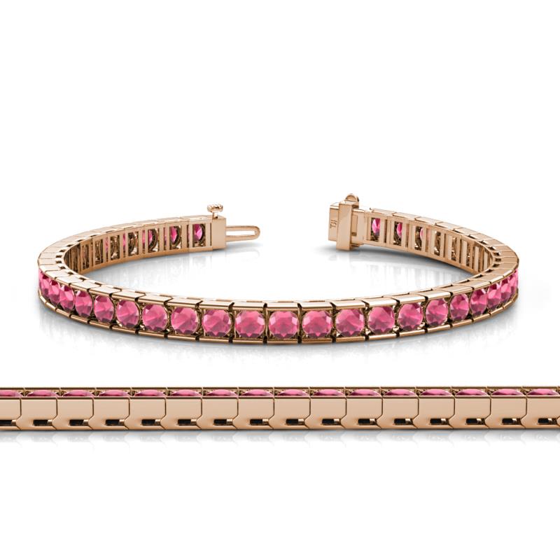 Abril 3.80 mm Round Rhodolite Garnet Eternity Tennis Bracelet 