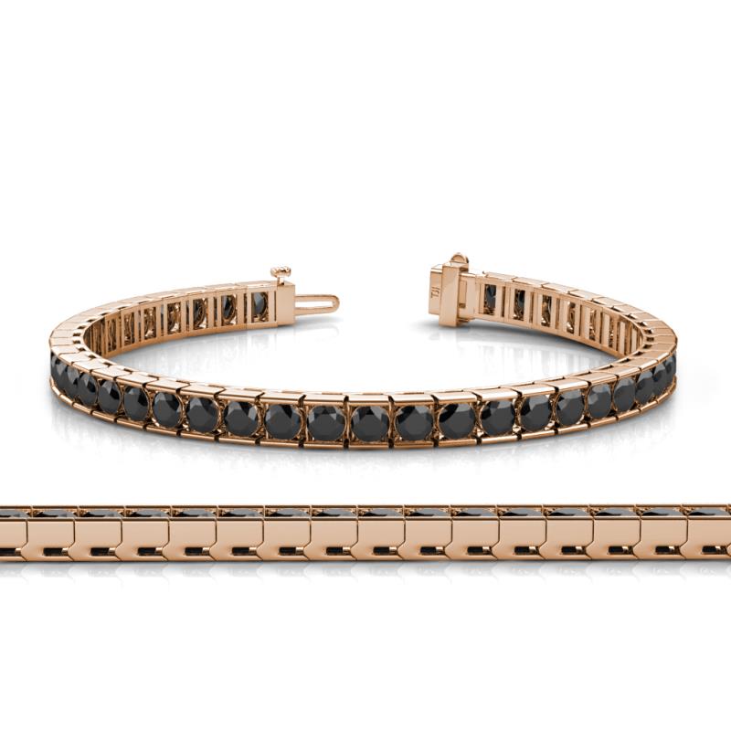 Abril 3.80 mm Round Black Diamond Eternity Tennis Bracelet 