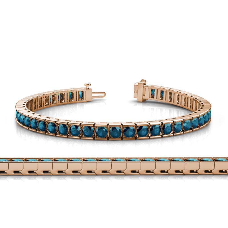 Abril 3.80 mm Round Blue Diamond Eternity Tennis Bracelet 