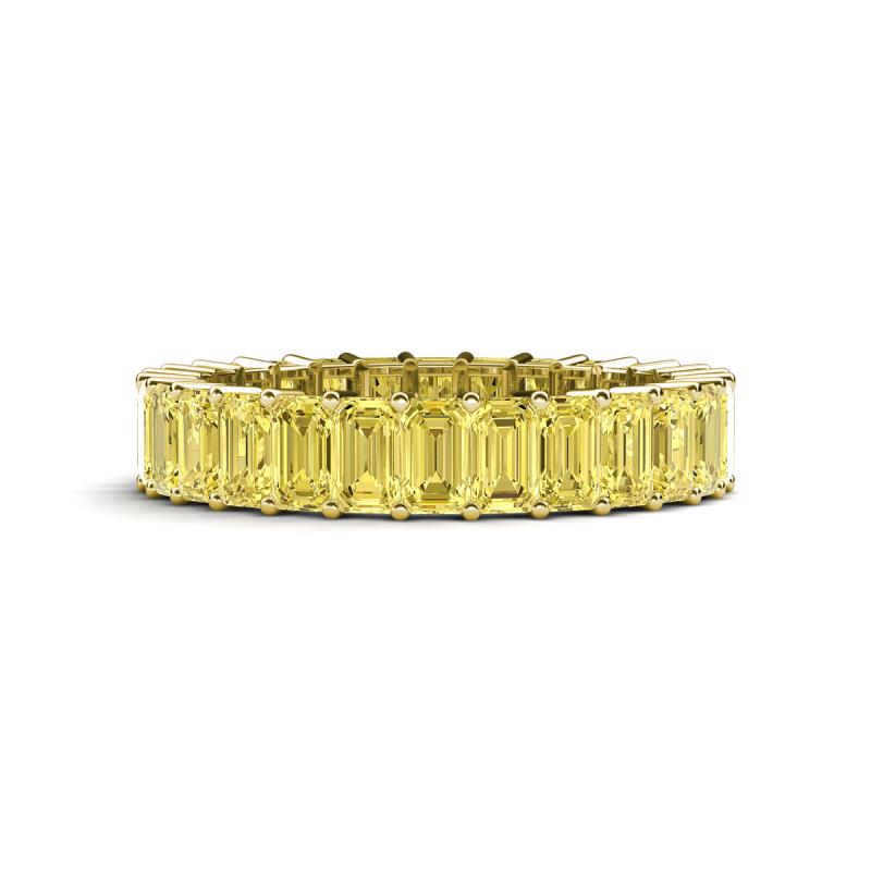 Kerry 5x3 mm Emerald Cut Yellow Sapphire Side Gallery Work Eternity Band 