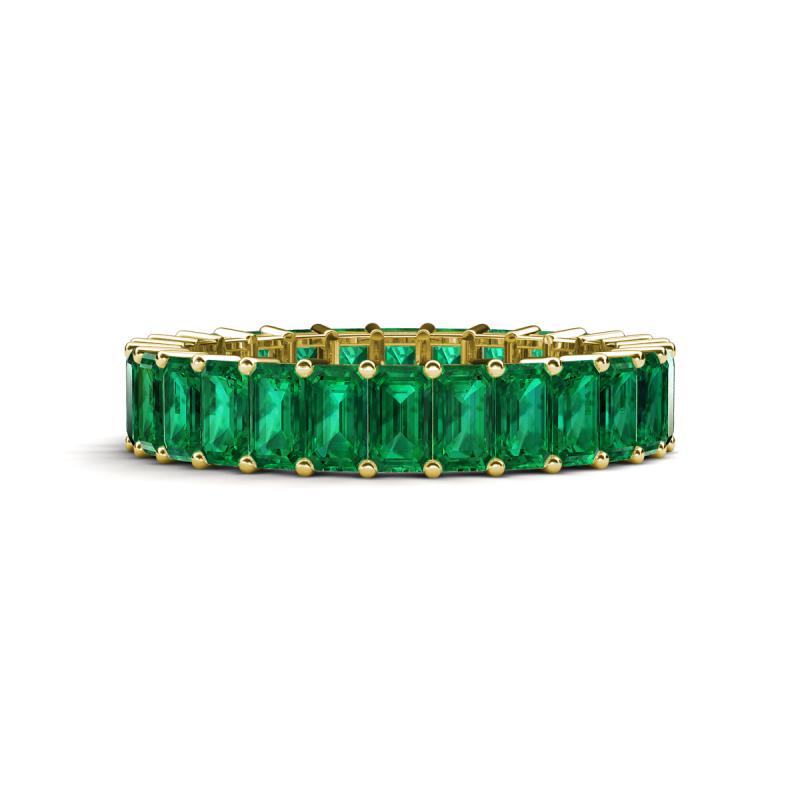 Kerry 5x3 mm Emerald Cut Emerald Side Gallery Work Eternity Band 