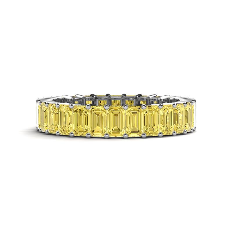 Kerry 5x3 mm Emerald Cut Yellow Sapphire Side Gallery Work Eternity Band 