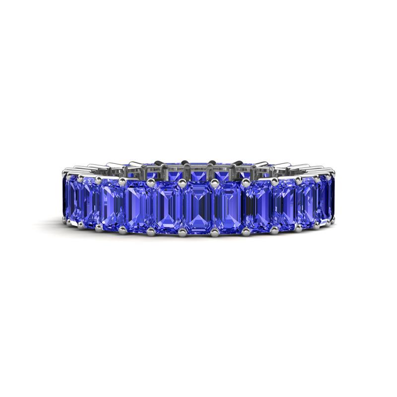 Kerry 5x3 mm Emerald Cut Tanzanite Side Gallery Work Eternity Band 