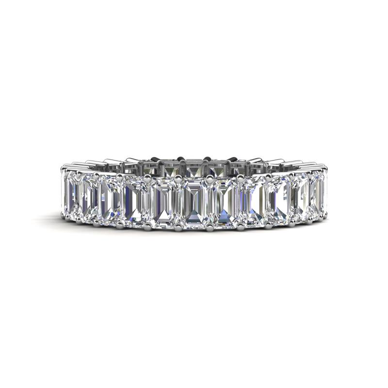Kerry 5x3 mm Emerald Cut Forever Brilliant Moissanite Side Gallery Work Eternity Band 