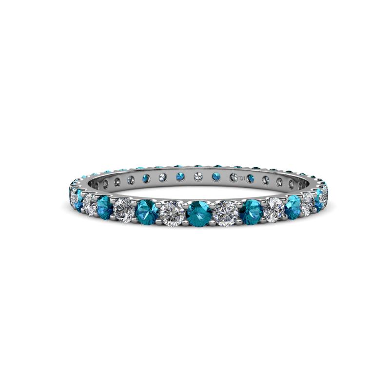 Audrey 2.00 mm London Blue Topaz and Diamond U Prong Eternity Band 