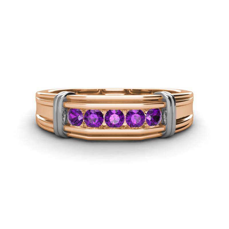 Kevin 0.40 ctw Amethyst Men Wedding Band (7.80 mm) 