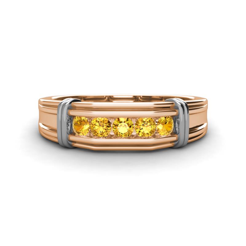 Kevin 0.40 ctw Citrine Men Wedding Band (7.80 mm) 