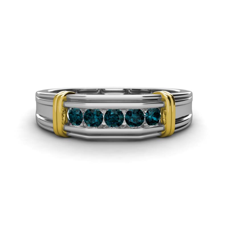 Kevin 0.55 ctw London Blue Topaz Men Wedding Band (7.80 mm) 