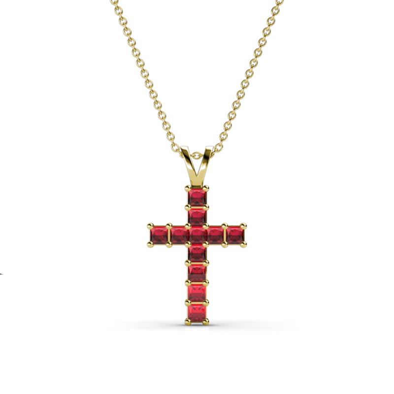 Ethel Ruby Cross Pendant 