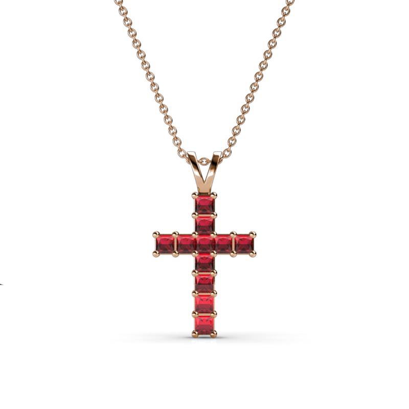 Ethel Ruby Cross Pendant 