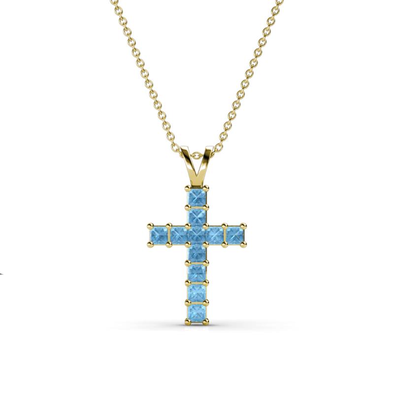 Ethel Blue Topaz Cross Pendant 