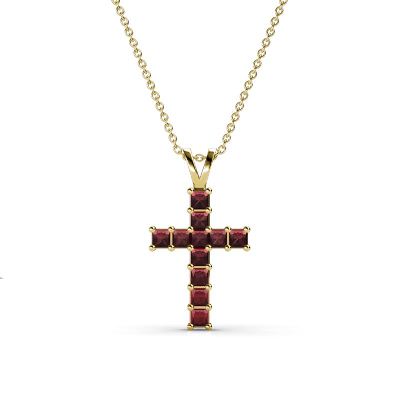 Ethel Red Garnet Cross Pendant 