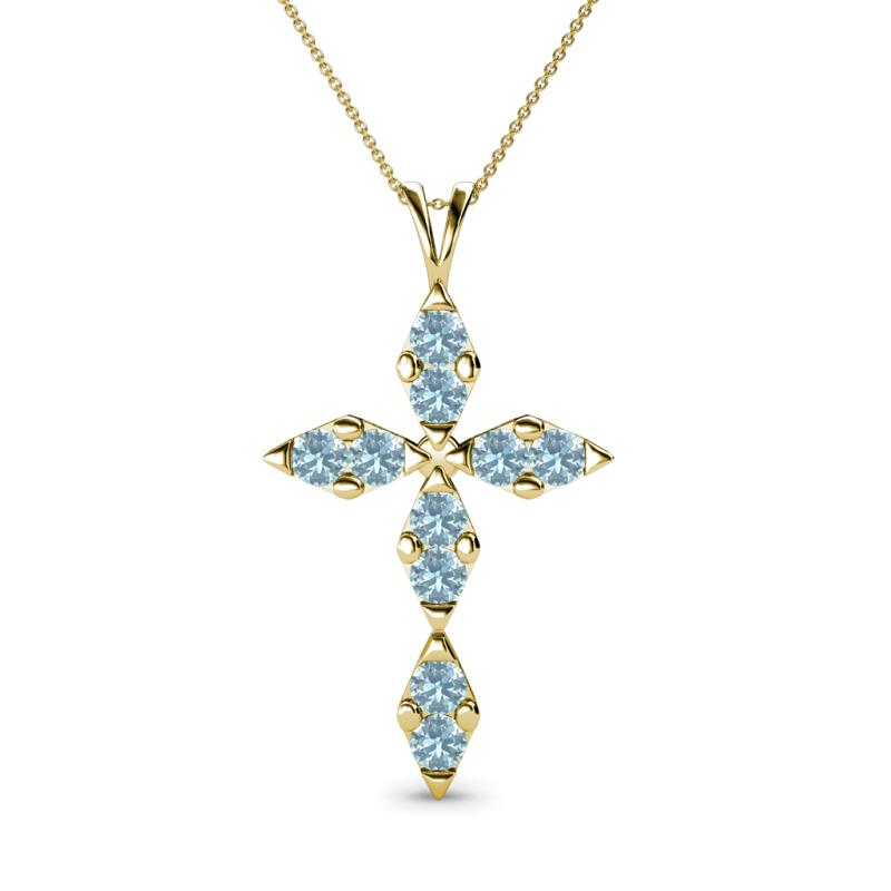 Ife Petite Aquamarine Cross Pendant 