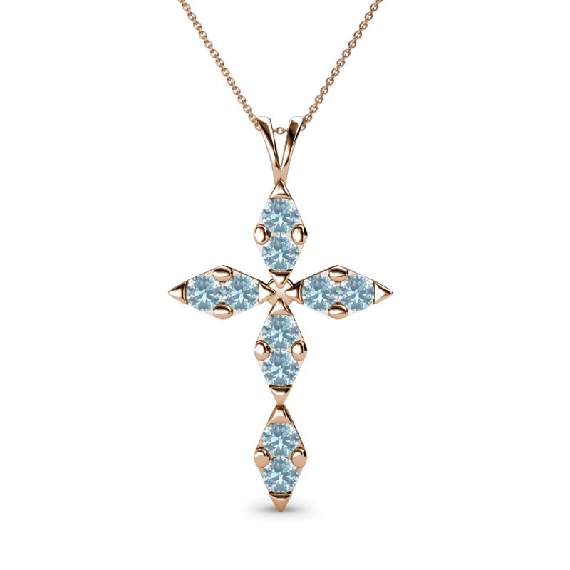 Ife Petite Aquamarine Cross Pendant 