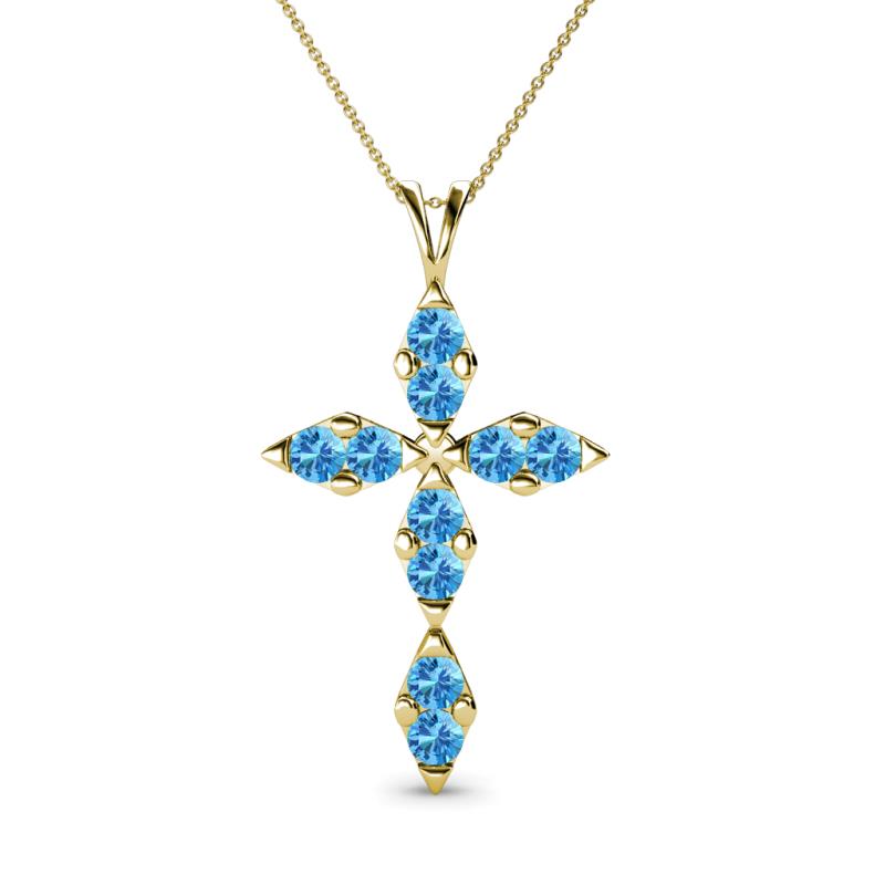 Ife Petite Blue Topaz Cross Pendant 