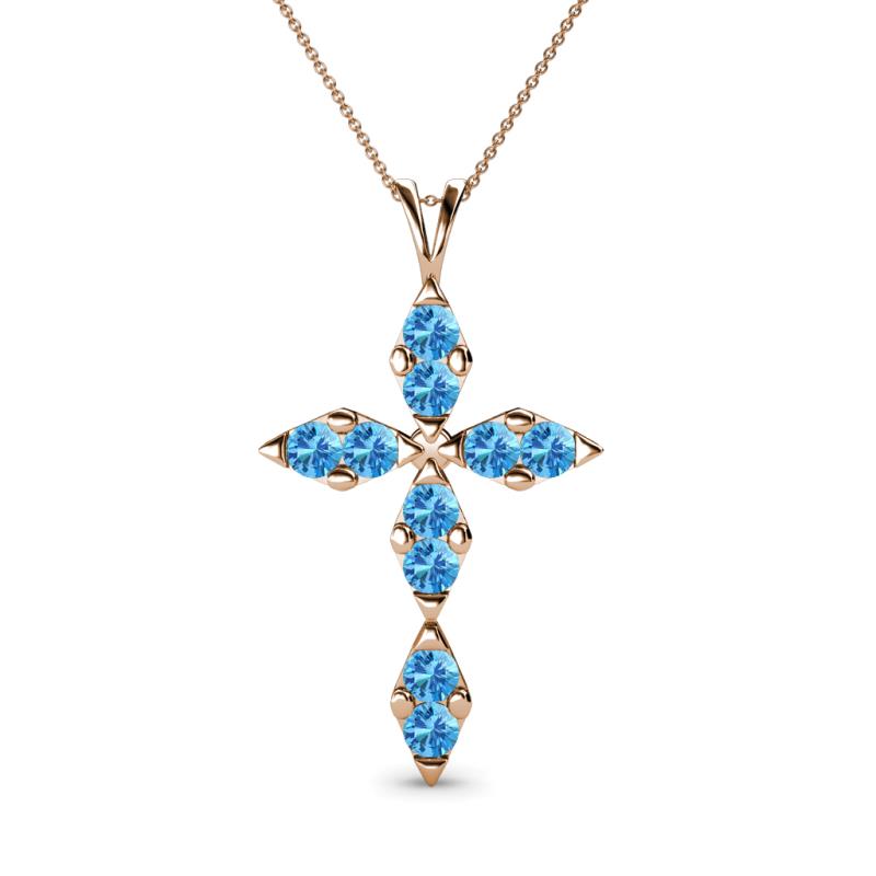 Ife Petite Blue Topaz Cross Pendant 