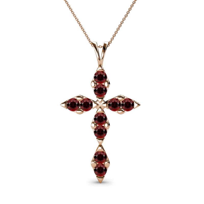 Ife Petite Red Garnet Cross Pendant 