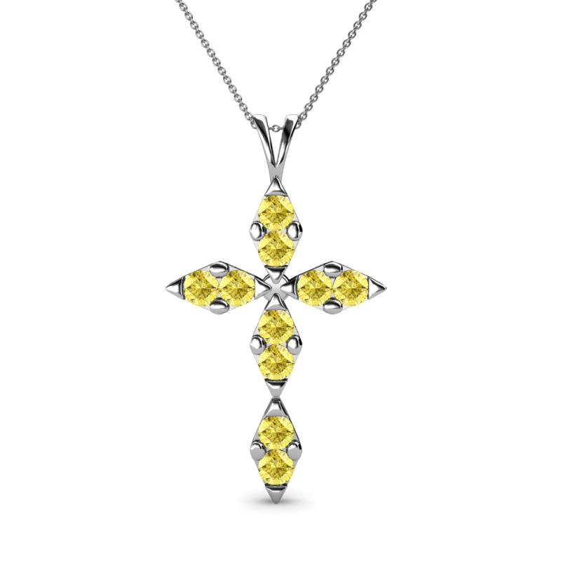 Ife Petite Yellow Sapphire Cross Pendant 