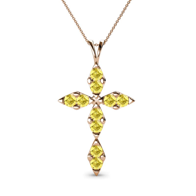 Ife Petite Yellow Sapphire Cross Pendant 