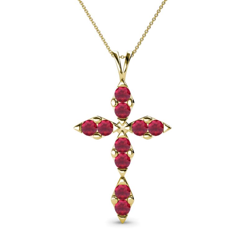 Ife Petite Ruby Cross Pendant 