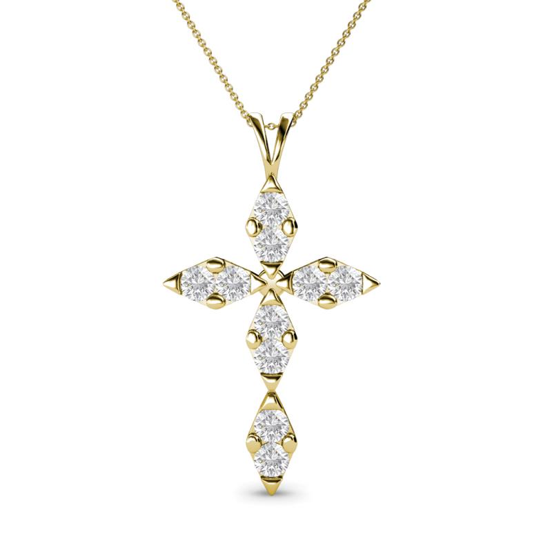 Ife Petite White Sapphire Cross Pendant 