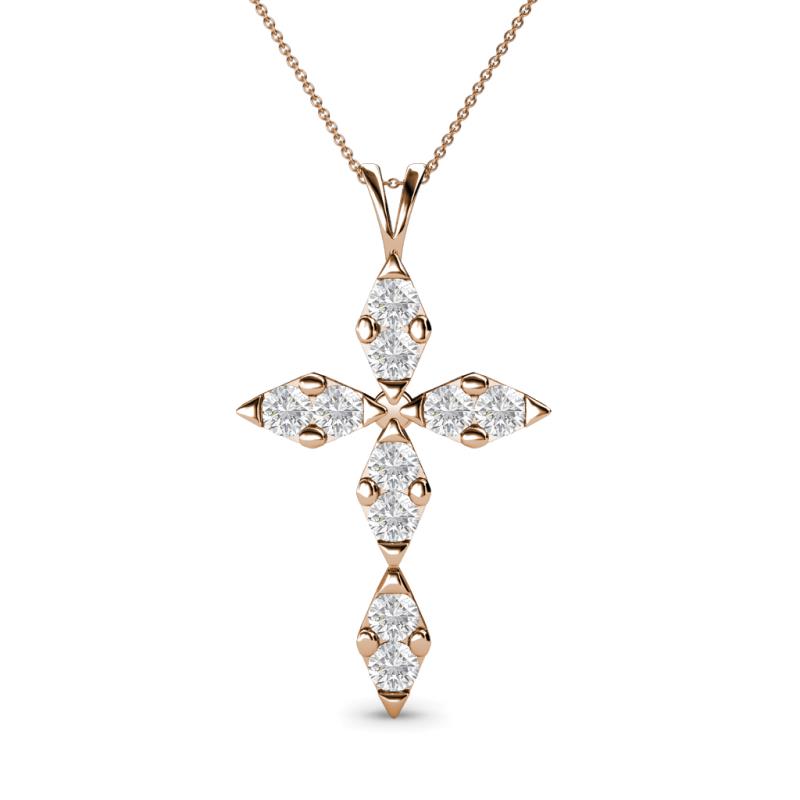 Ife Petite White Sapphire Cross Pendant 