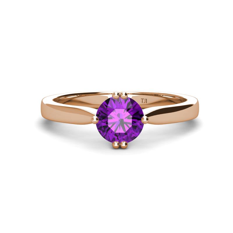 Isla 6.50 mm Round Amethyst Solitaire Engagement Ring  