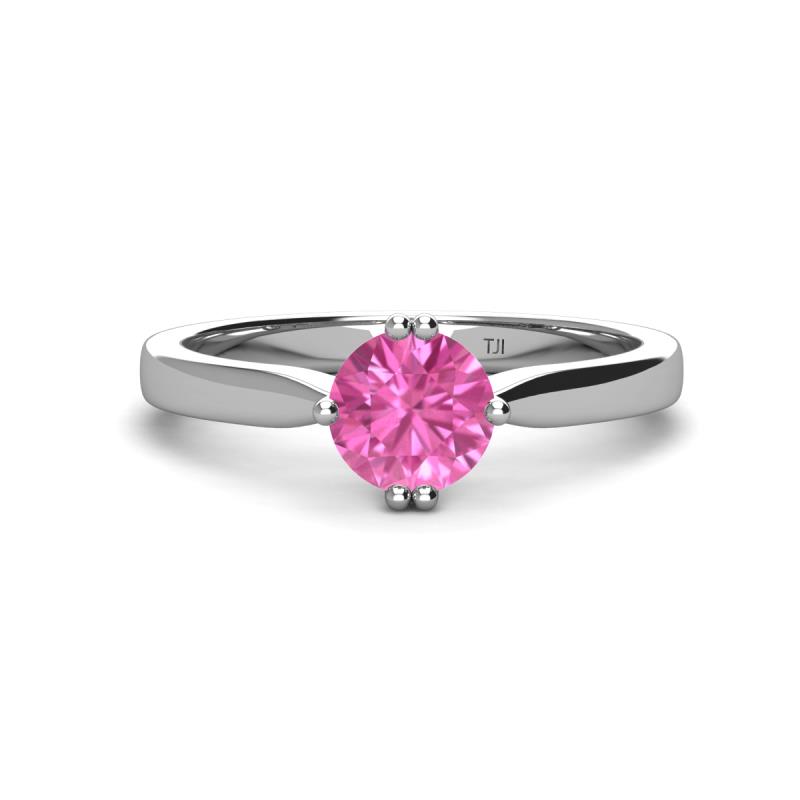 Isla 6.00 mm Round Pink Sapphire Solitaire Engagement Ring  