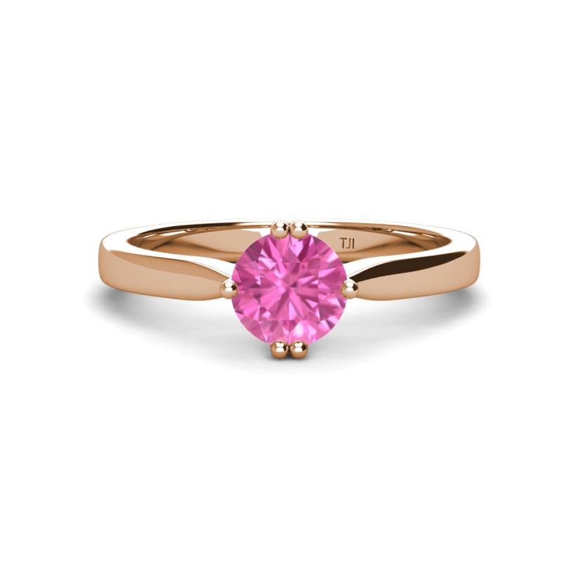 Isla 6.00 mm Round Pink Sapphire Solitaire Engagement Ring  