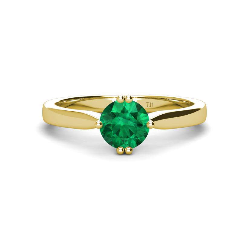 Isla 6.00 mm Round Emerald Solitaire Engagement Ring  