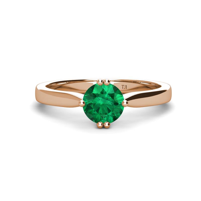 Isla 6.00 mm Round Emerald Solitaire Engagement Ring  