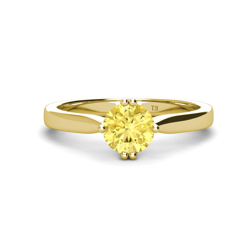 Isla 6.00 mm Round Yellow Sapphire Solitaire Engagement Ring  