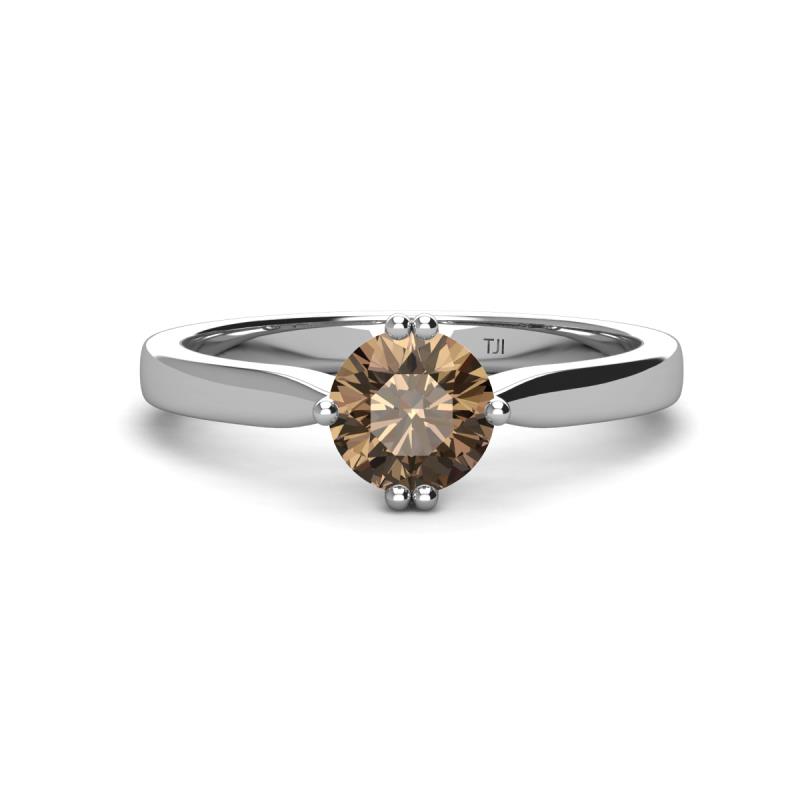 Isla 6.50 mm Round Smoky Quartz Solitaire Engagement Ring  