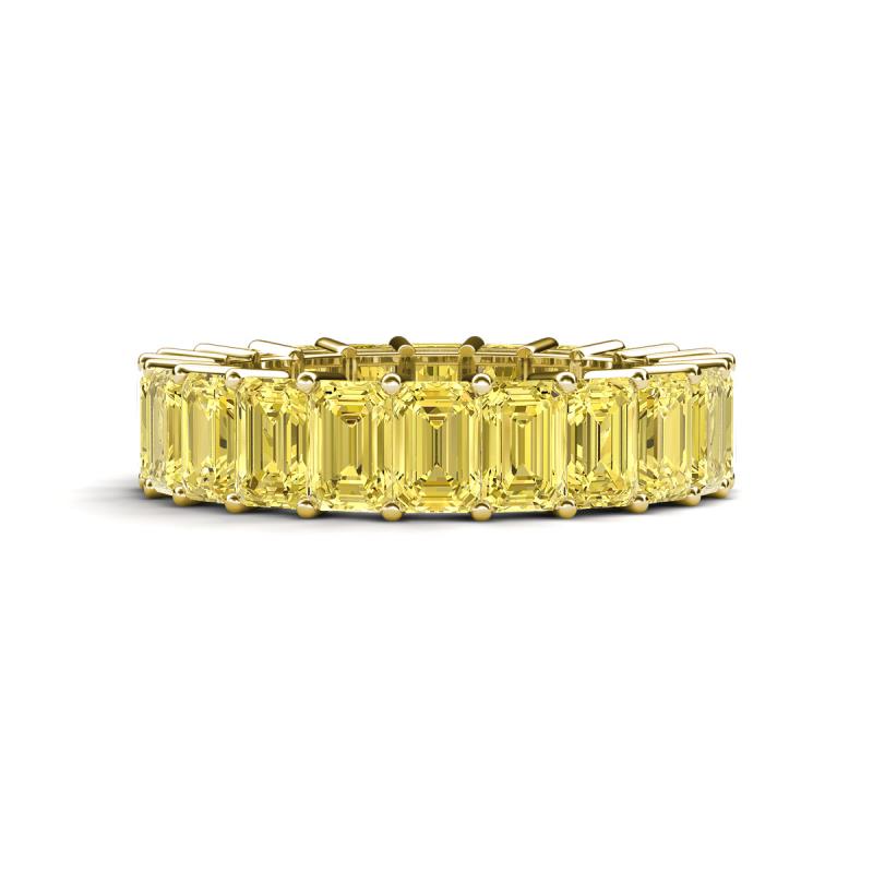 Kerry 6x4 mm Emerald Cut Yellow Sapphire Side Gallery Work Eternity Band 