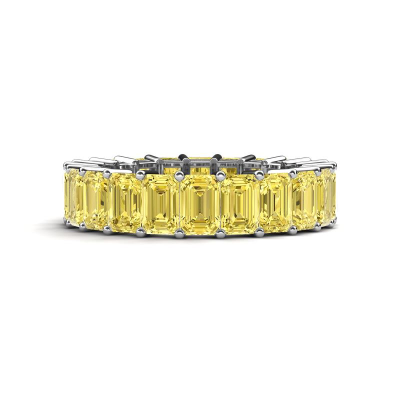 Kerry 6x4 mm Emerald Cut Yellow Sapphire Side Gallery Work Eternity Band 