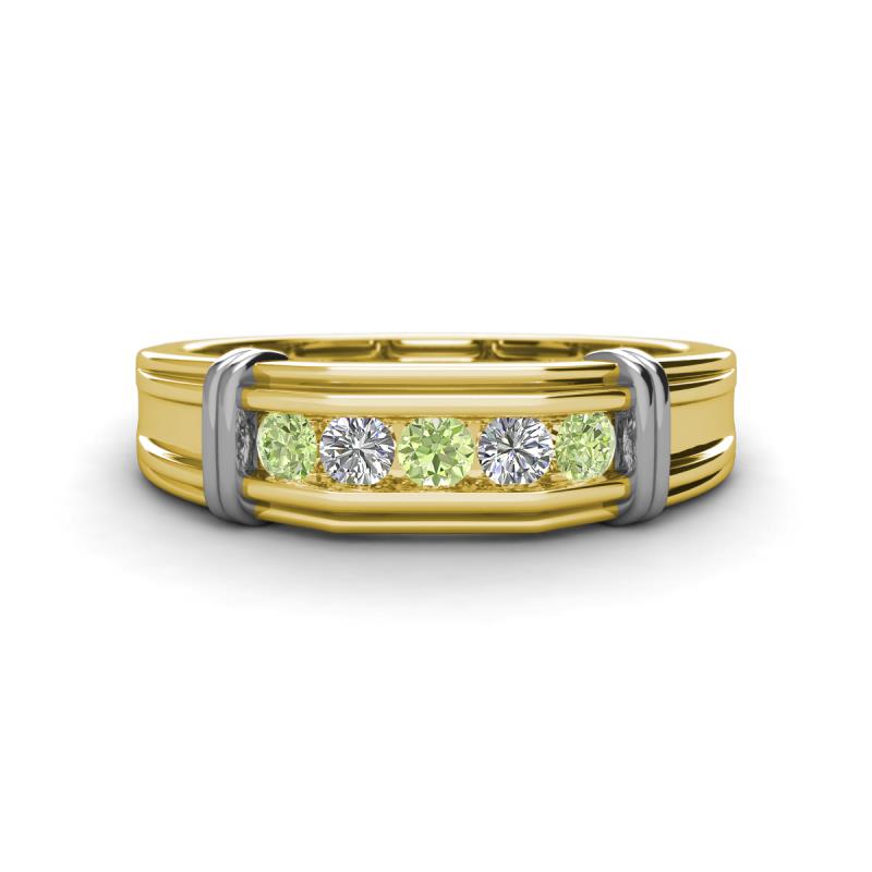 Kevin 0.55 ctw Peridot and Natural Diamond Men Wedding Band (7.80 mm) 