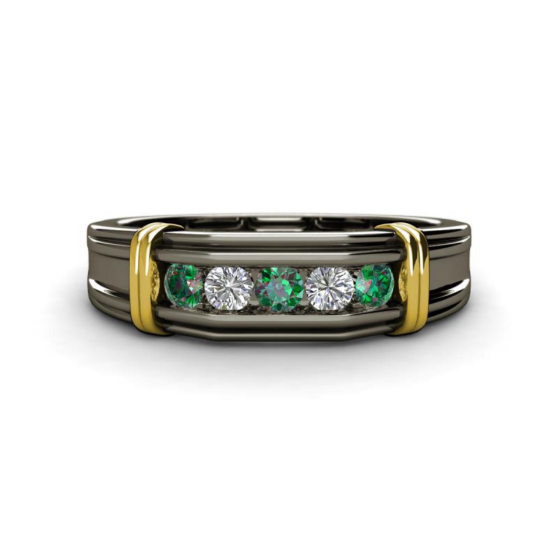 Kevin 0.56 ctw Created Alexandrite and Natural Diamond Men Wedding Band (7.80 mm) 