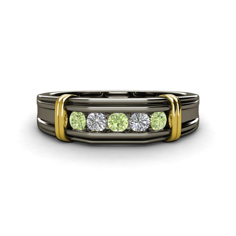 Kevin 0.55 ctw Peridot and Natural Diamond Men Wedding Band (7.80 mm) 