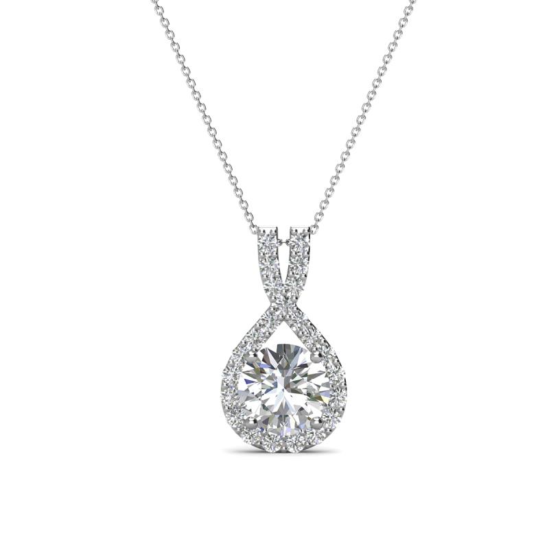 Keily 6.00 mm Round Diamond Halo Pendant 